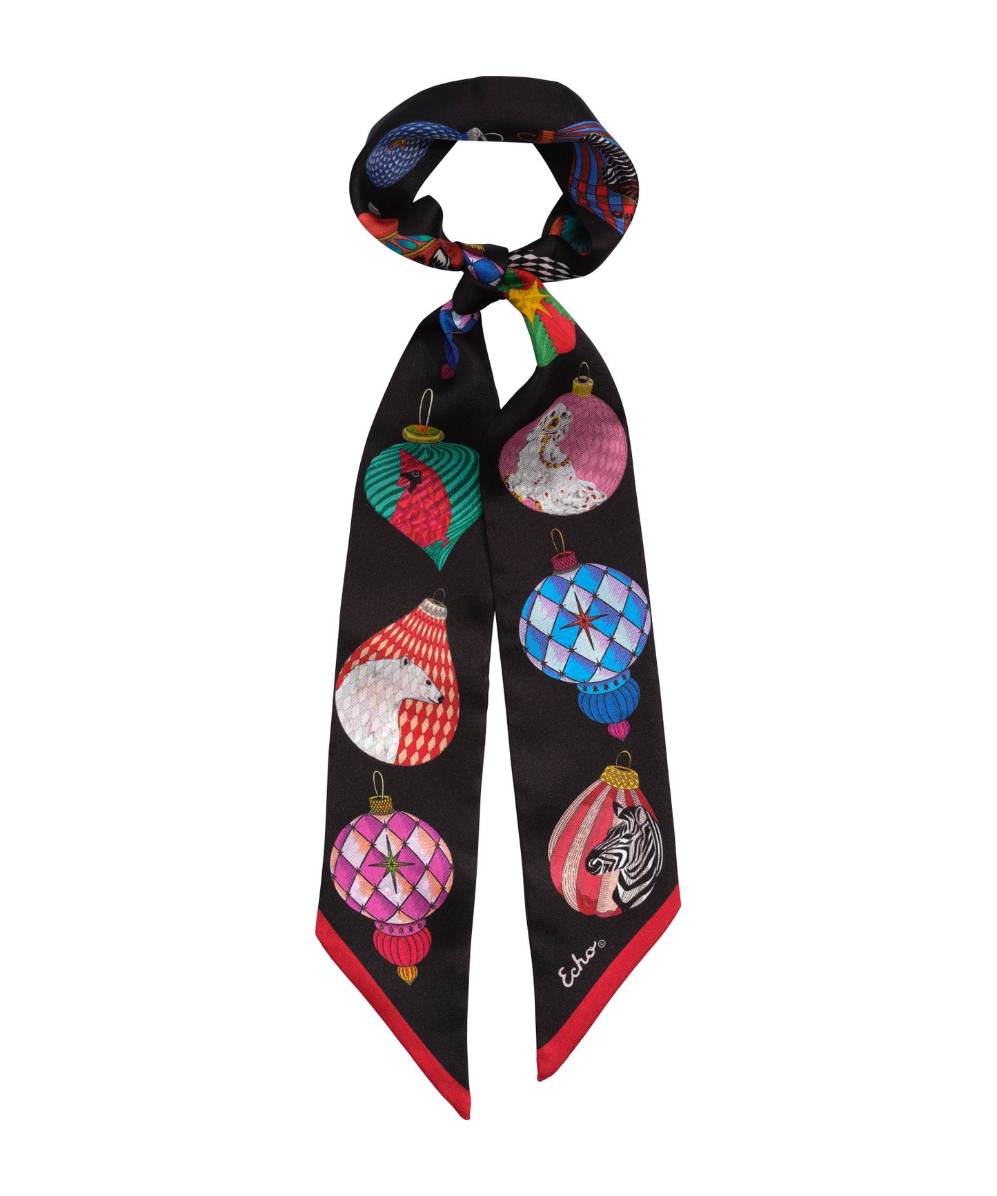 Ornaments Ribbon Scarf in color black