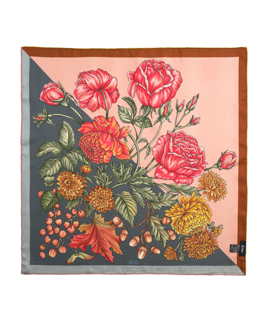 The Seasons Fall Silk Bandana in color multi