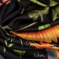 The Botanists 35" Silk Square Scarf in color black