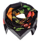 The Botanists 35" Silk Square Scarf in color black