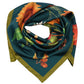 The Botanists 35" Silk Square Scarf in color bottle green