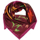 The Botanists 35" Silk Square Scarf in color fig