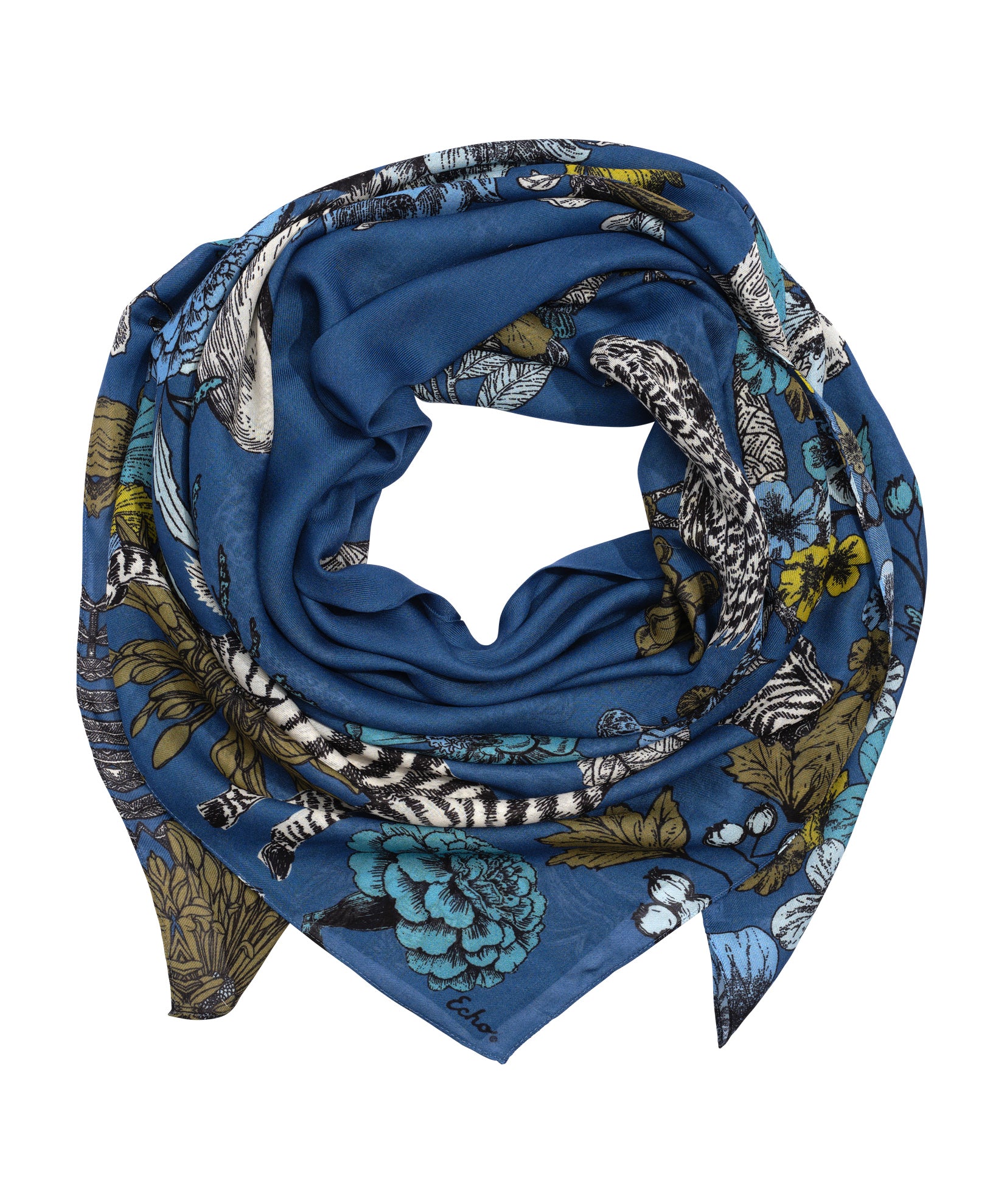 Central Park Square Scarf in color navy