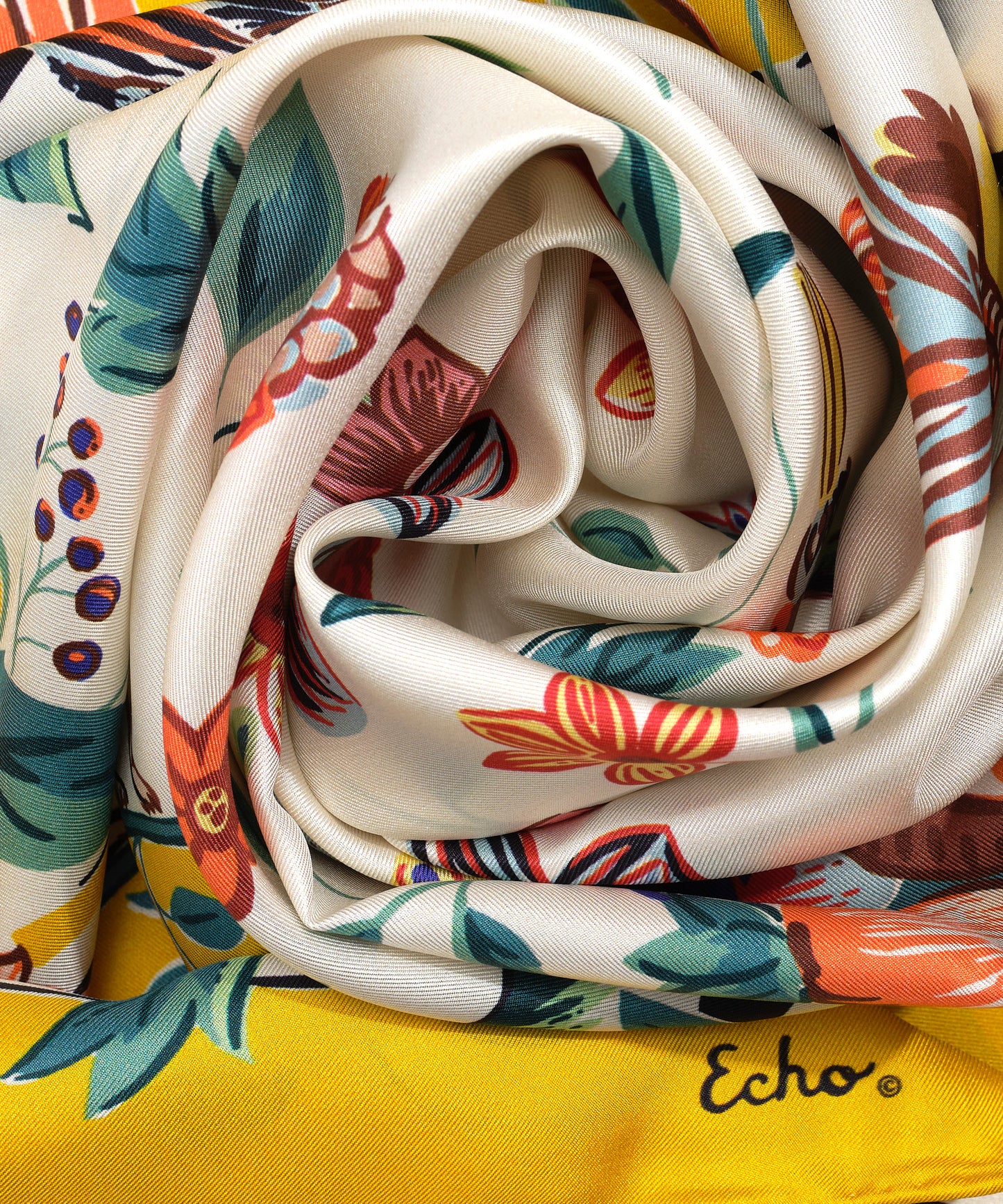 Park Stroll 35" Silk Square Scarf in color multi