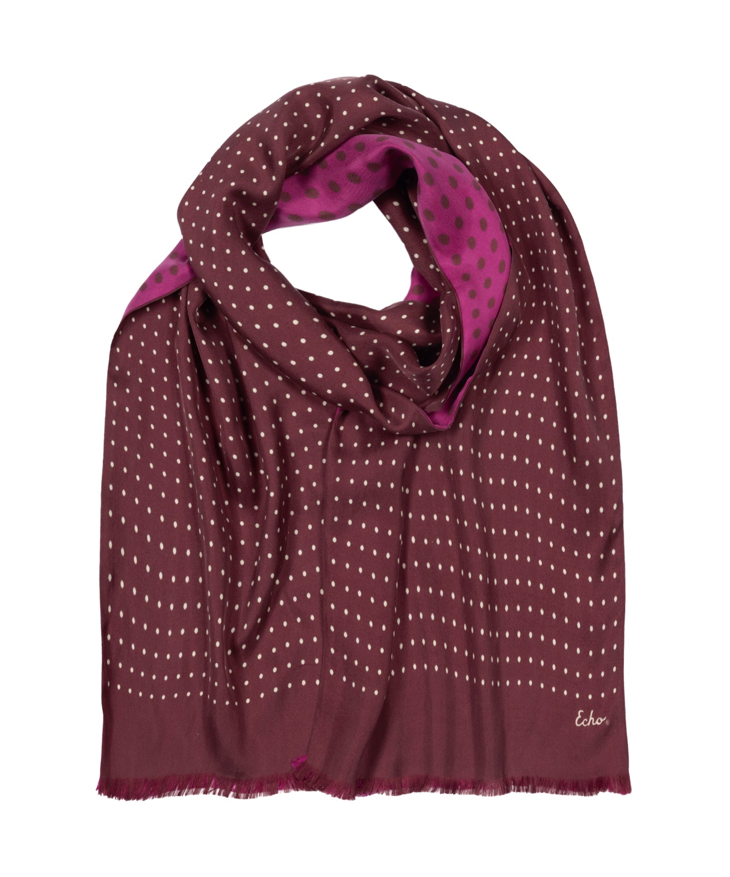 Tubular Dot Scarf in color Mulled Wine