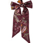 Falling Leaves Ribbon Scarf in color fig
