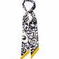 Park Paisley Silk Ribbon Scarf in color black