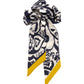 Park Paisley Silk Ribbon Scarf in color black