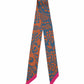 Park Paisley Silk Ribbon Scarf in color stargazer blue