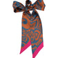 Park Paisley Silk Ribbon Scarf in color stargazer blue