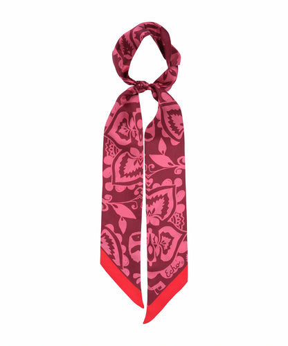 Park Paisley Silk Ribbon Scarf in color fired brick