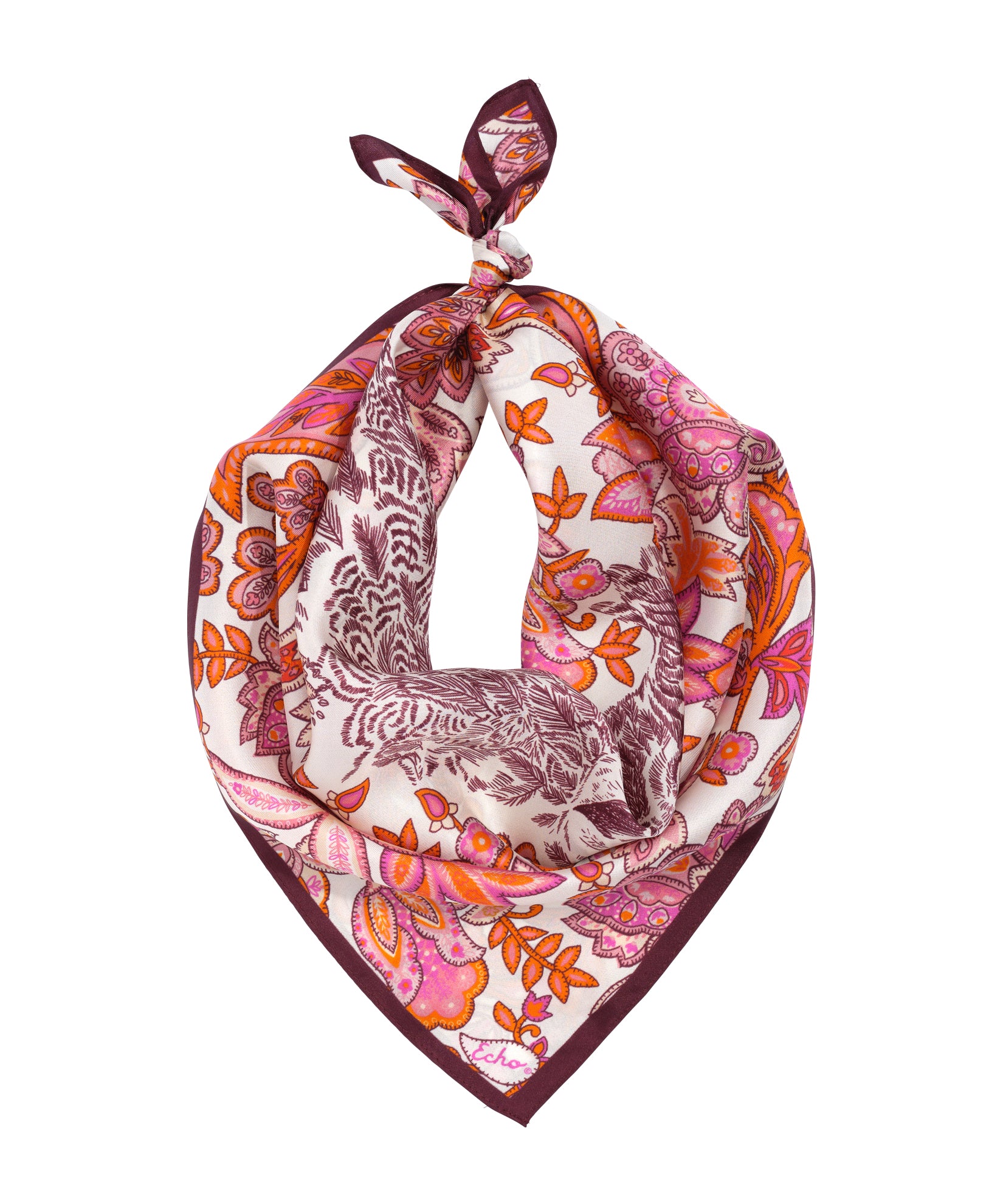 Flaco Silk Bandana in color rose violet
