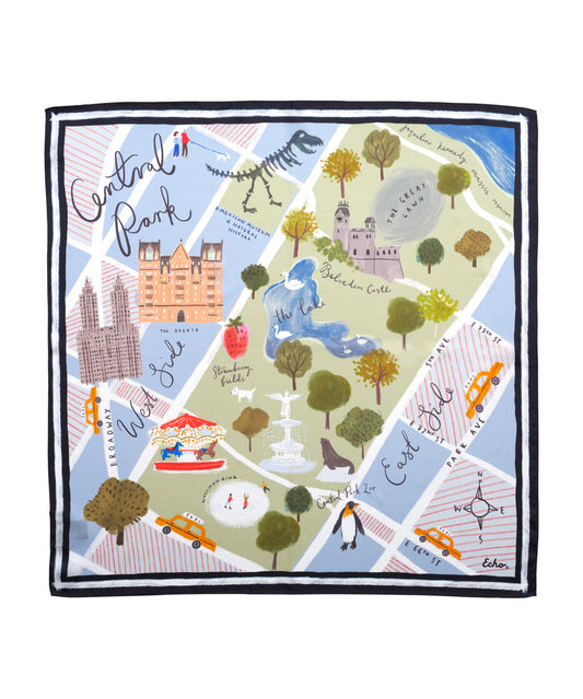 Central Park Silk Bandana in color french blue