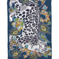 Snow Leopard Silk Wrap in color denim blue