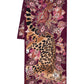 Snow Leopard Silk Wrap in color winter berry