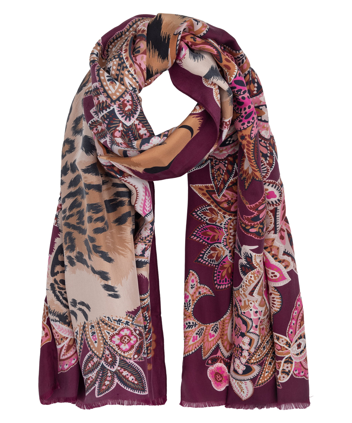 Echo Snow Leopard Silk Wrap