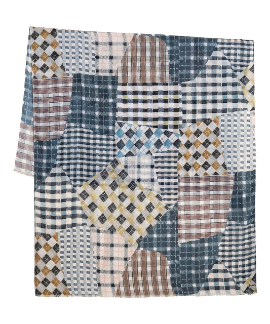 Patch Plaid Wrap in color black