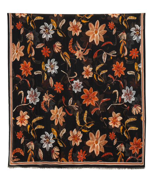 Autumn Floral Wrap in color black