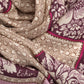 Vintage Floral Dot Wool Bandana in color fig