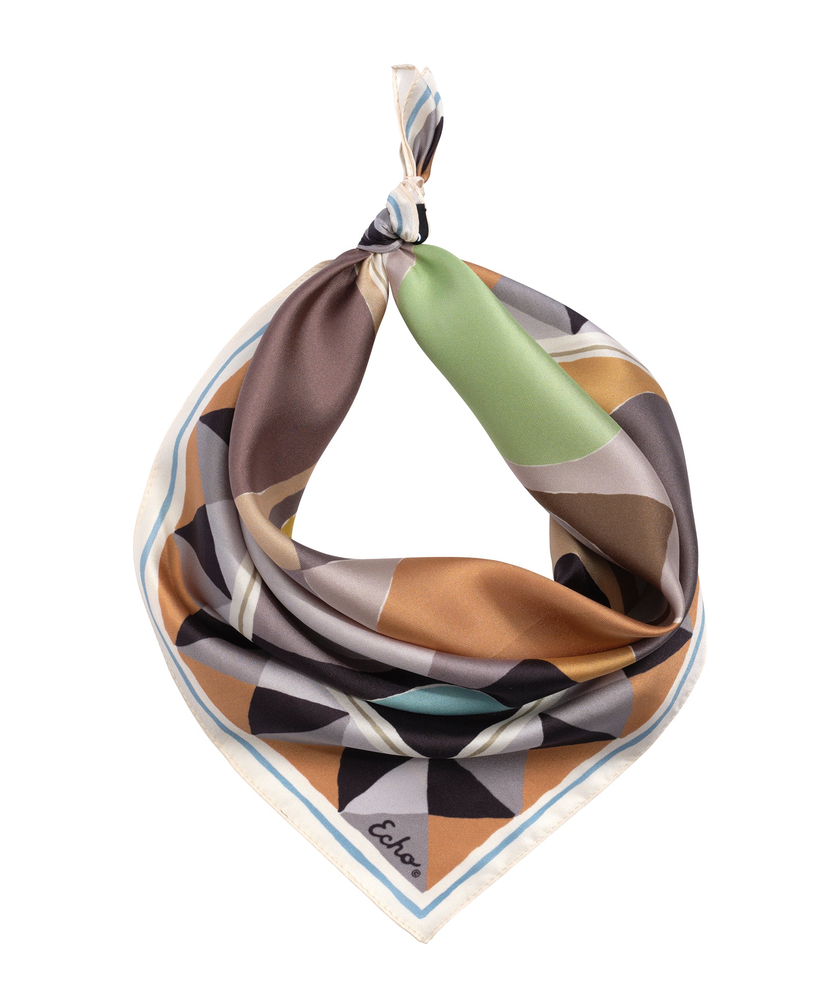 Painted Dots Silk Bandana in color charcoal