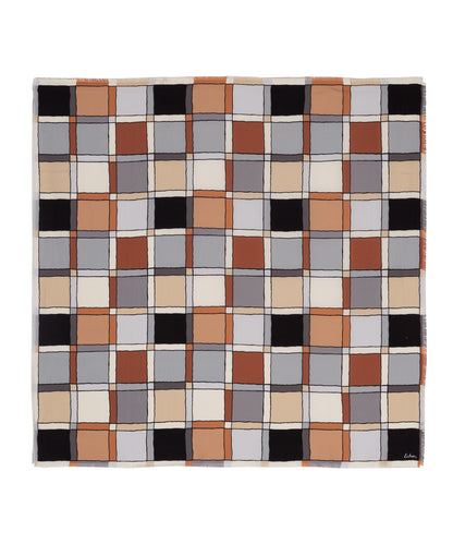 Windowpane 35" Silk Square Scarf in color silver