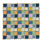 Windowpane 35" Silk Square Scarf in color denim blue