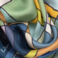 Windowpane 35" Silk Square Scarf in color denim blue