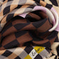 Checks Checks Silk Oblong Scarf in color black