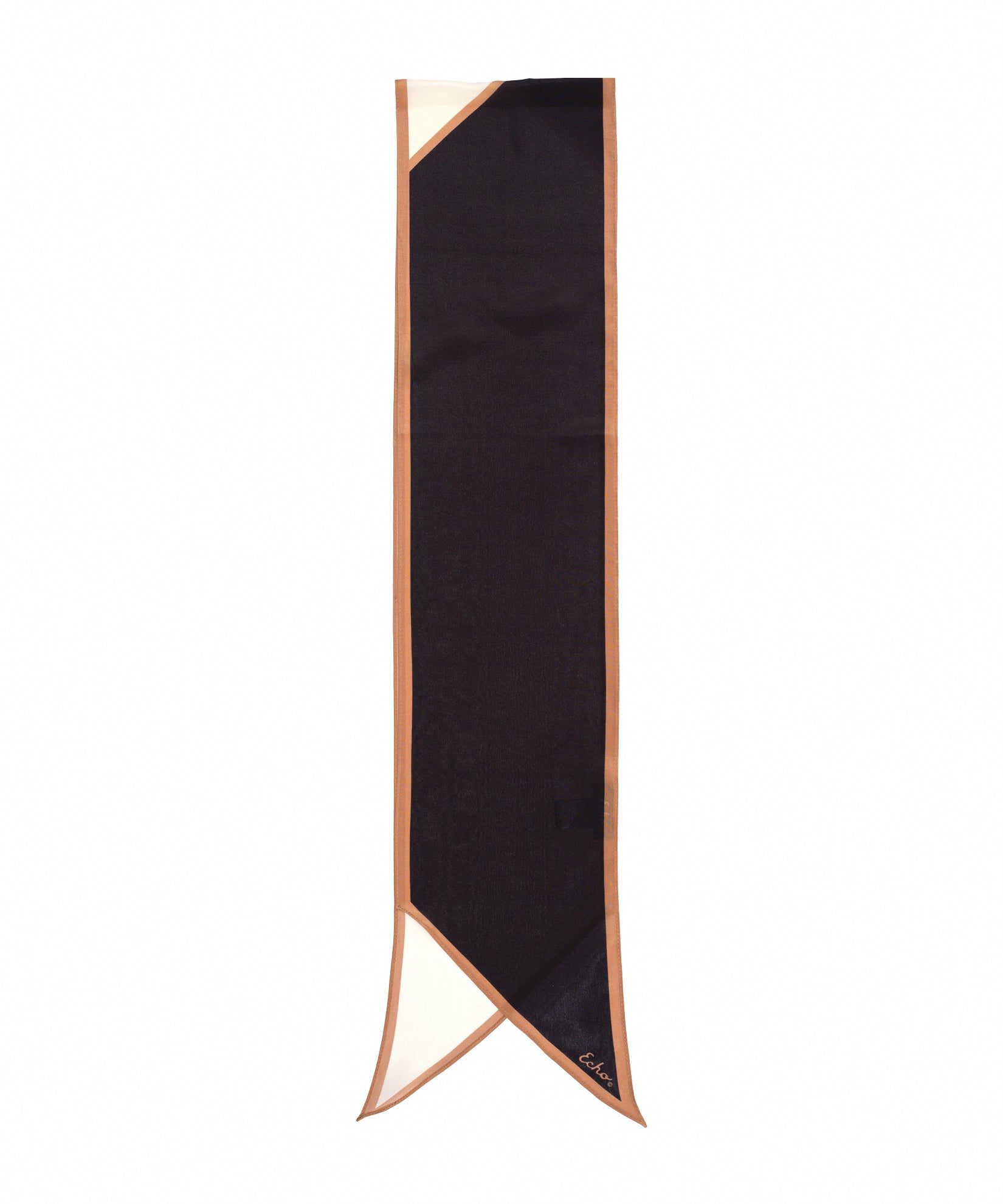 Colorblock Silk Bias Scarf in color black