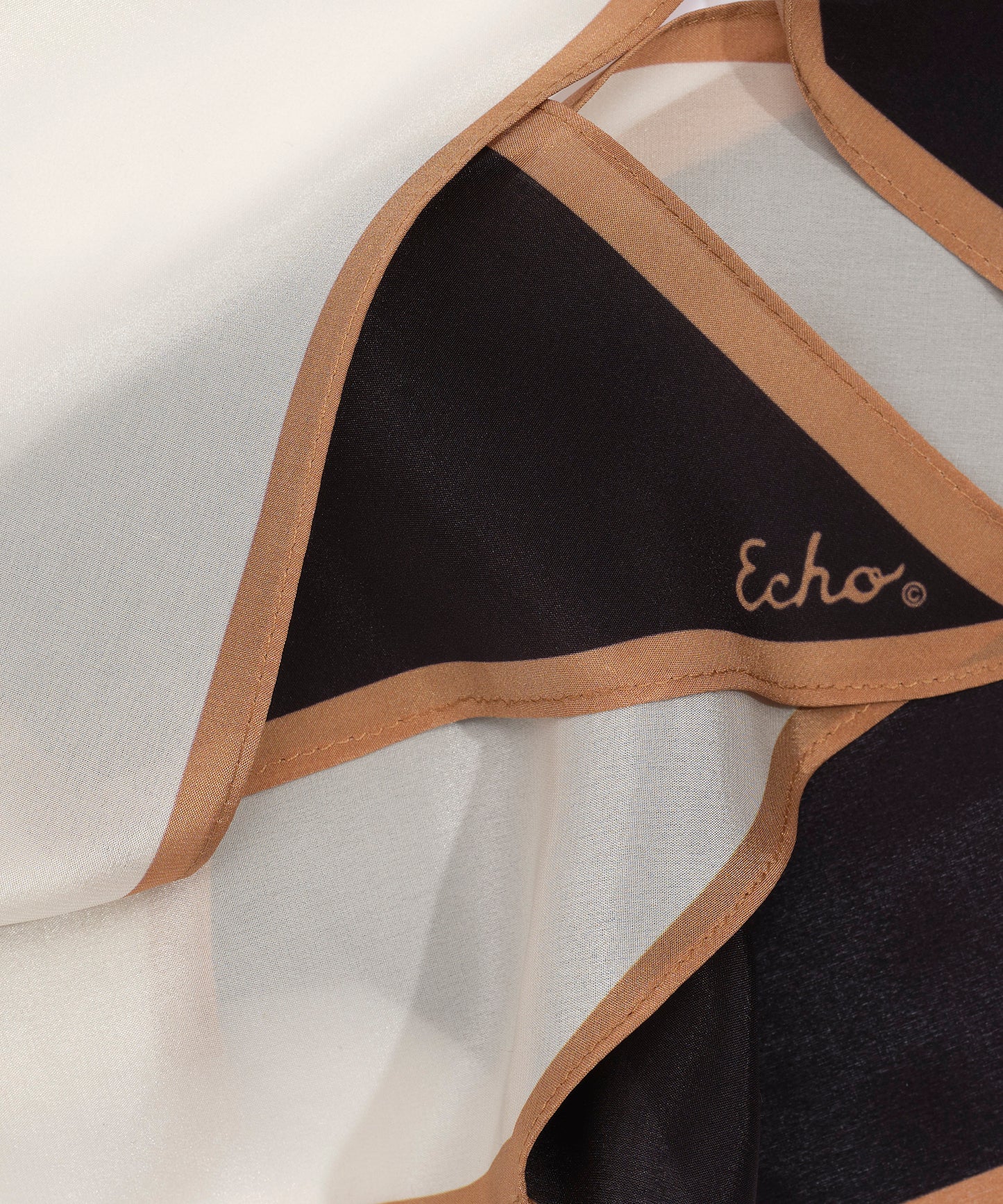 Colorblock Silk Bias Scarf in color black