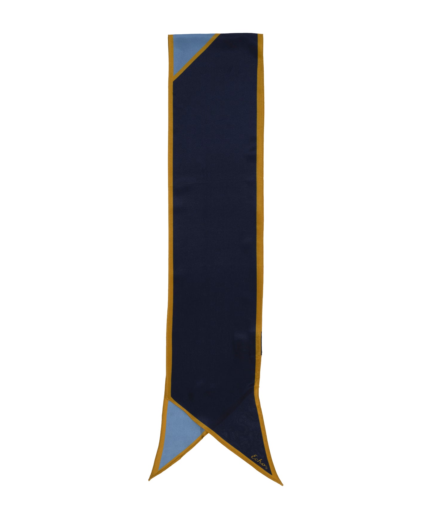 Colorblock Silk Bias Scarf in color navy