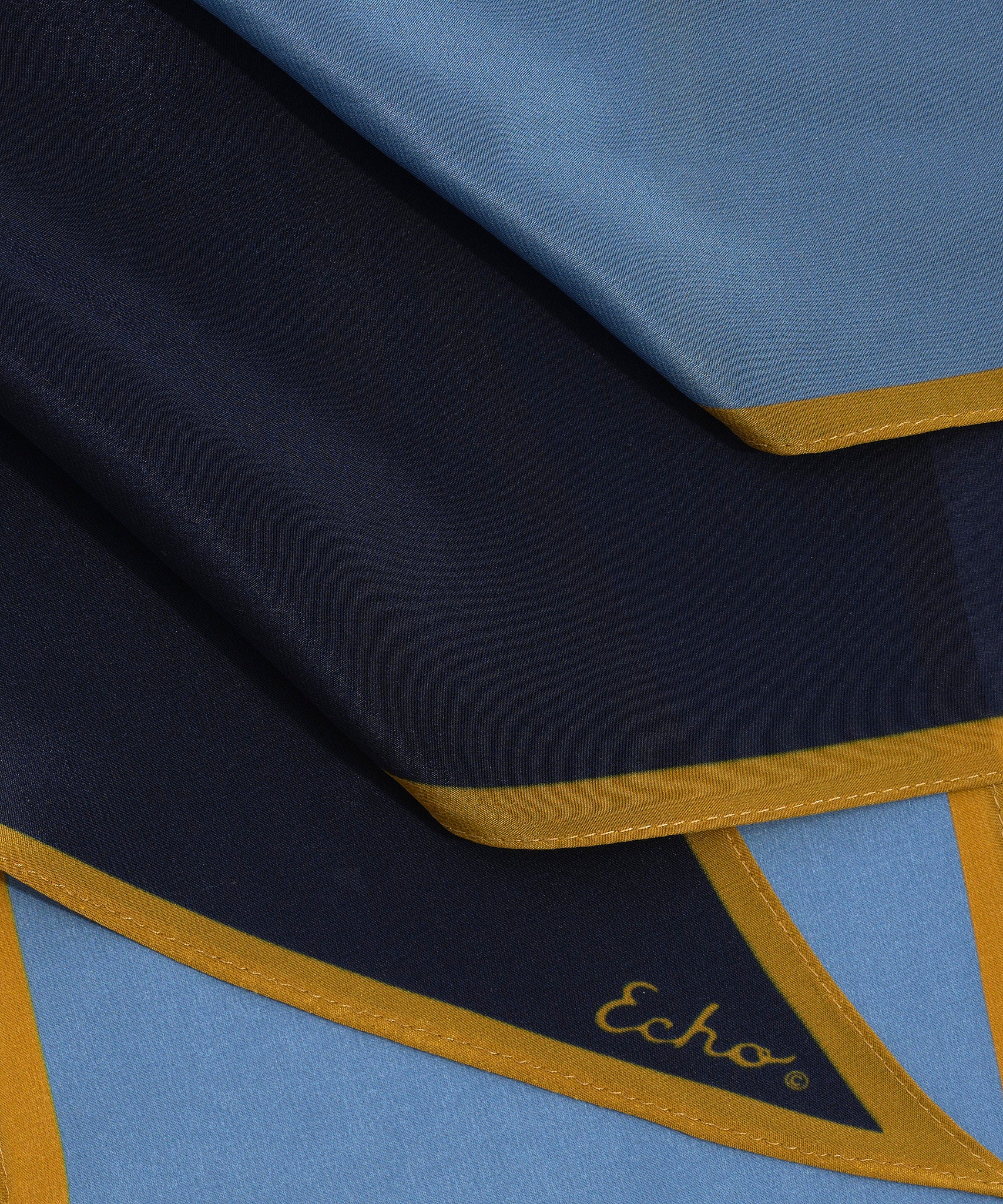 Colorblock Silk Bias Scarf in color navy