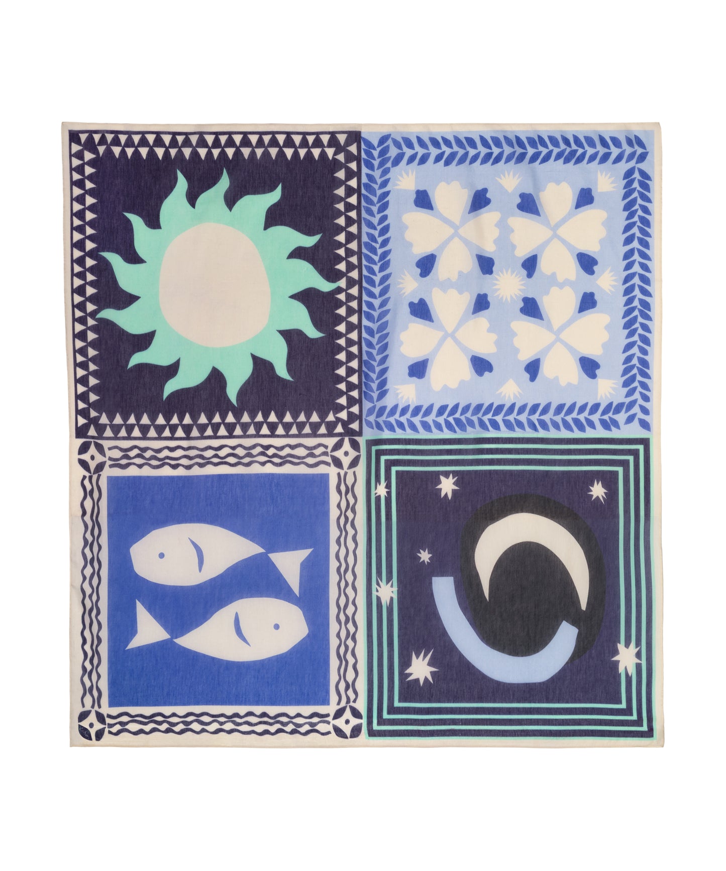 Summer Escape Oversized Square Scarf in color ultramarine