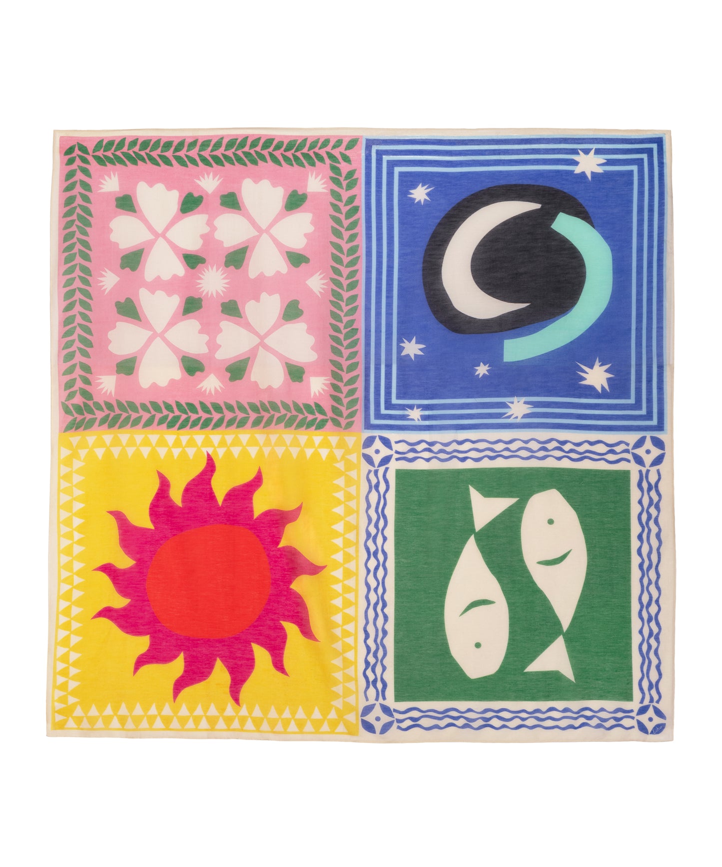 Summer Escape Oversized Square Scarf in color multi