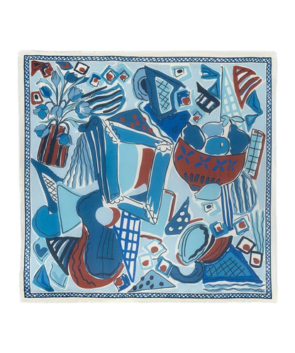 Cubists Oversized Square Scarf in color navy