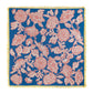 Block Floral Oversized Silk Square Scarf in color chambray