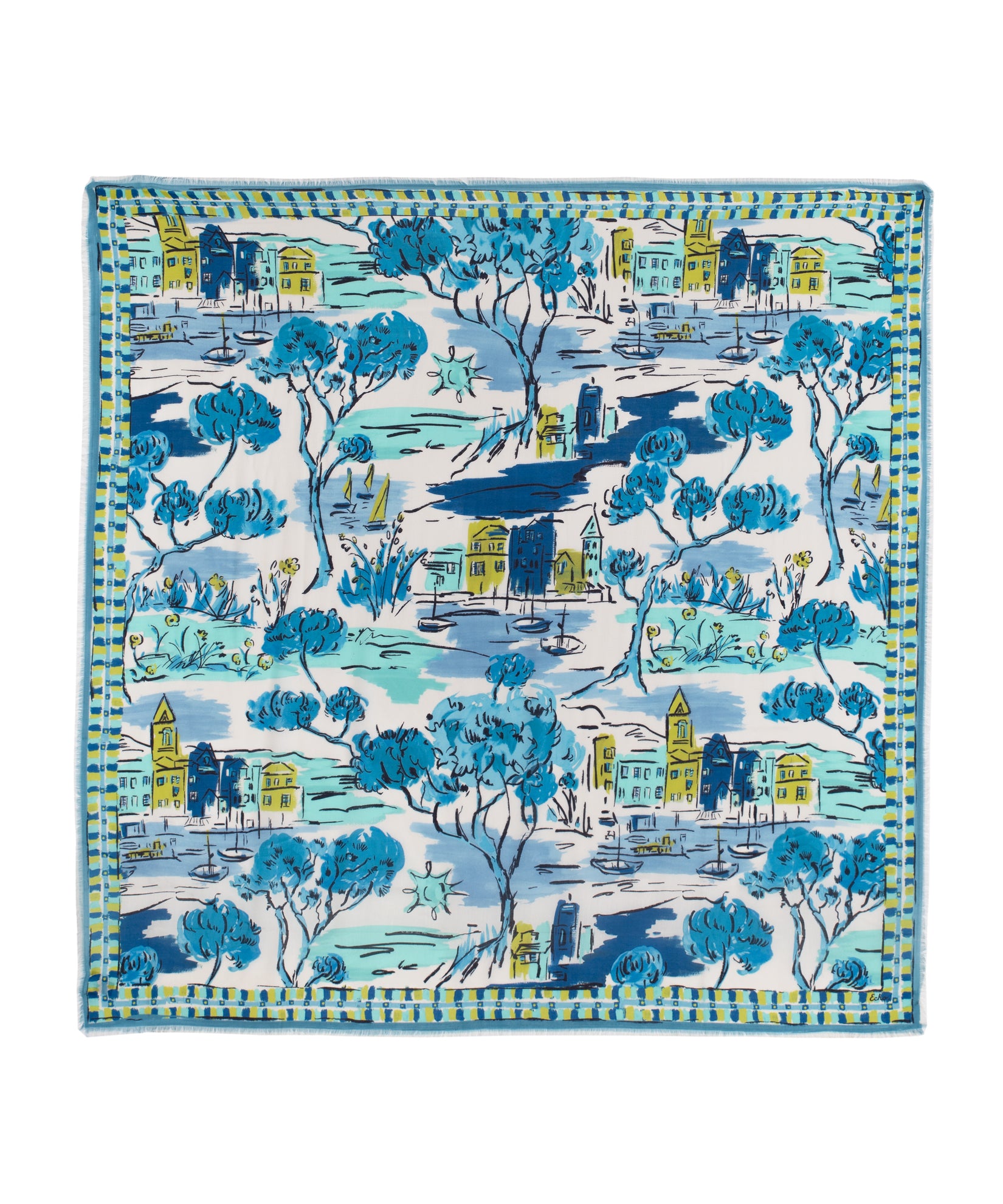 Riviera Square in color chambray