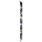 Blue and Brown Modernist Geo Silk Ribbon Scarf