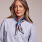 Cottage Bouquet Silk Scarf in Denim Blue