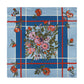 Cottage Bouquet Silk Scarf in Denim Blue