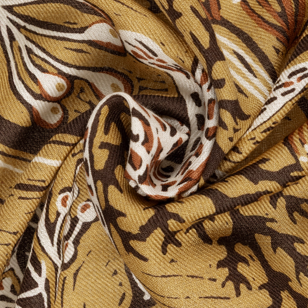 Nature Walk illustrated scarf in brown
