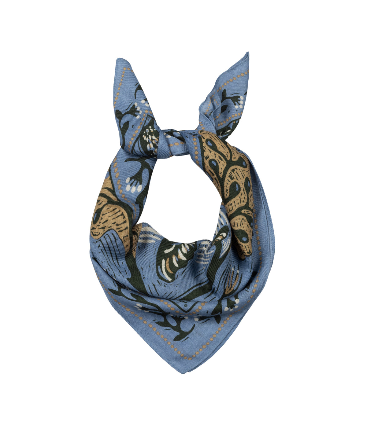 Nature Walk illustrated scarf in blue