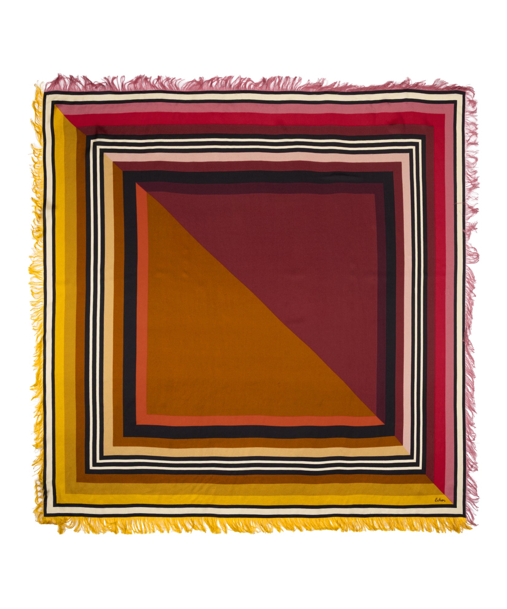 Oversized Half and Half Silk Square in Multi