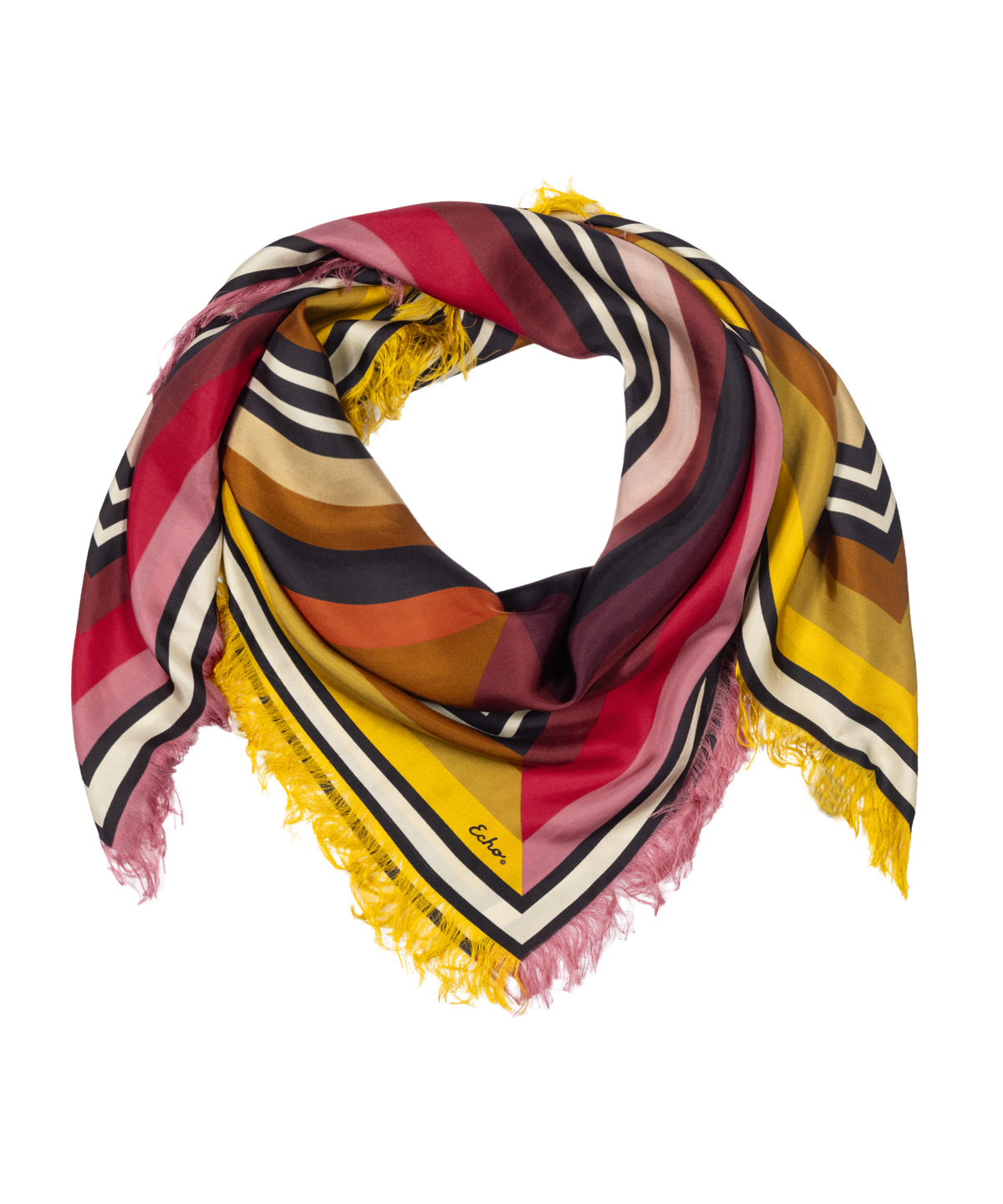 Oversized Half and Half Silk Square in Multi