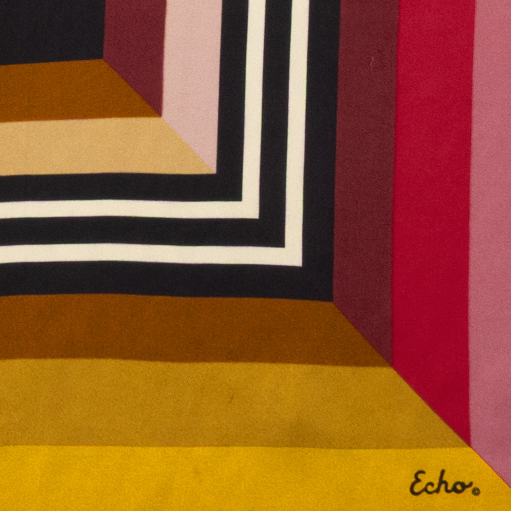 Oversized Half and Half Silk Square in Multi