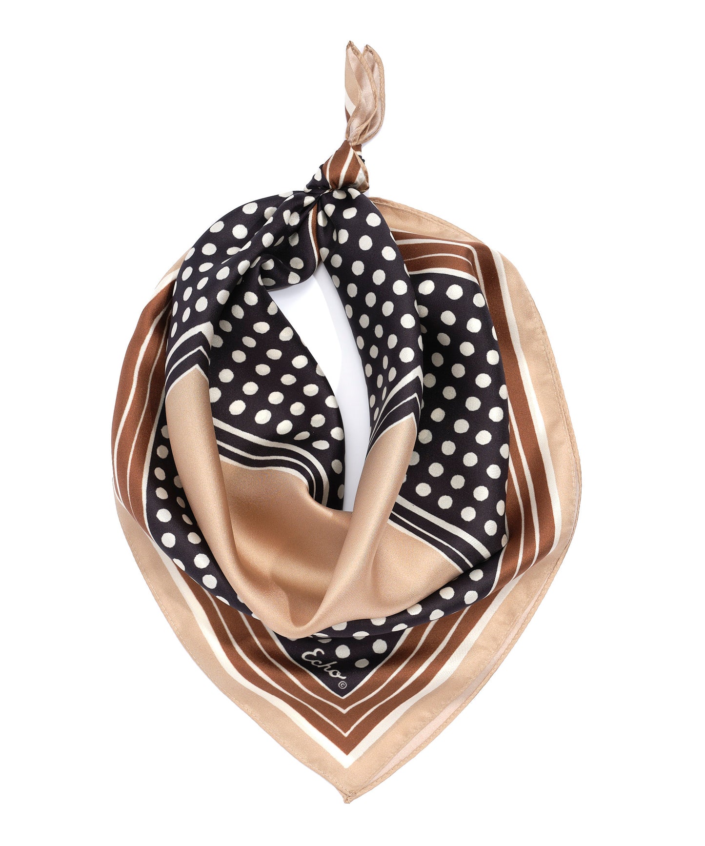 Dotty Silk Bandana in Black