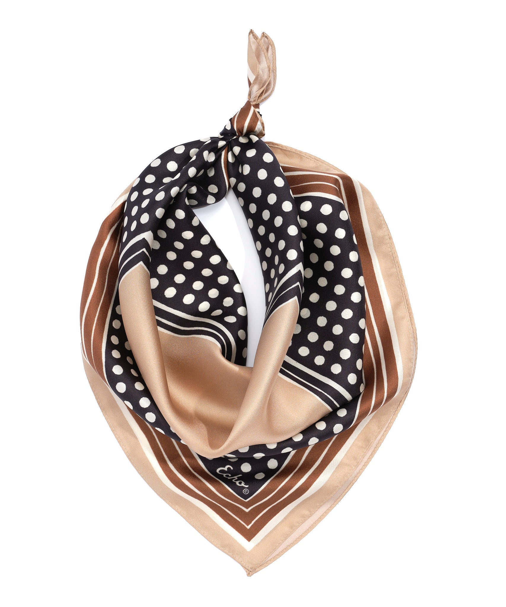 Dotty Silk Bandana in Black