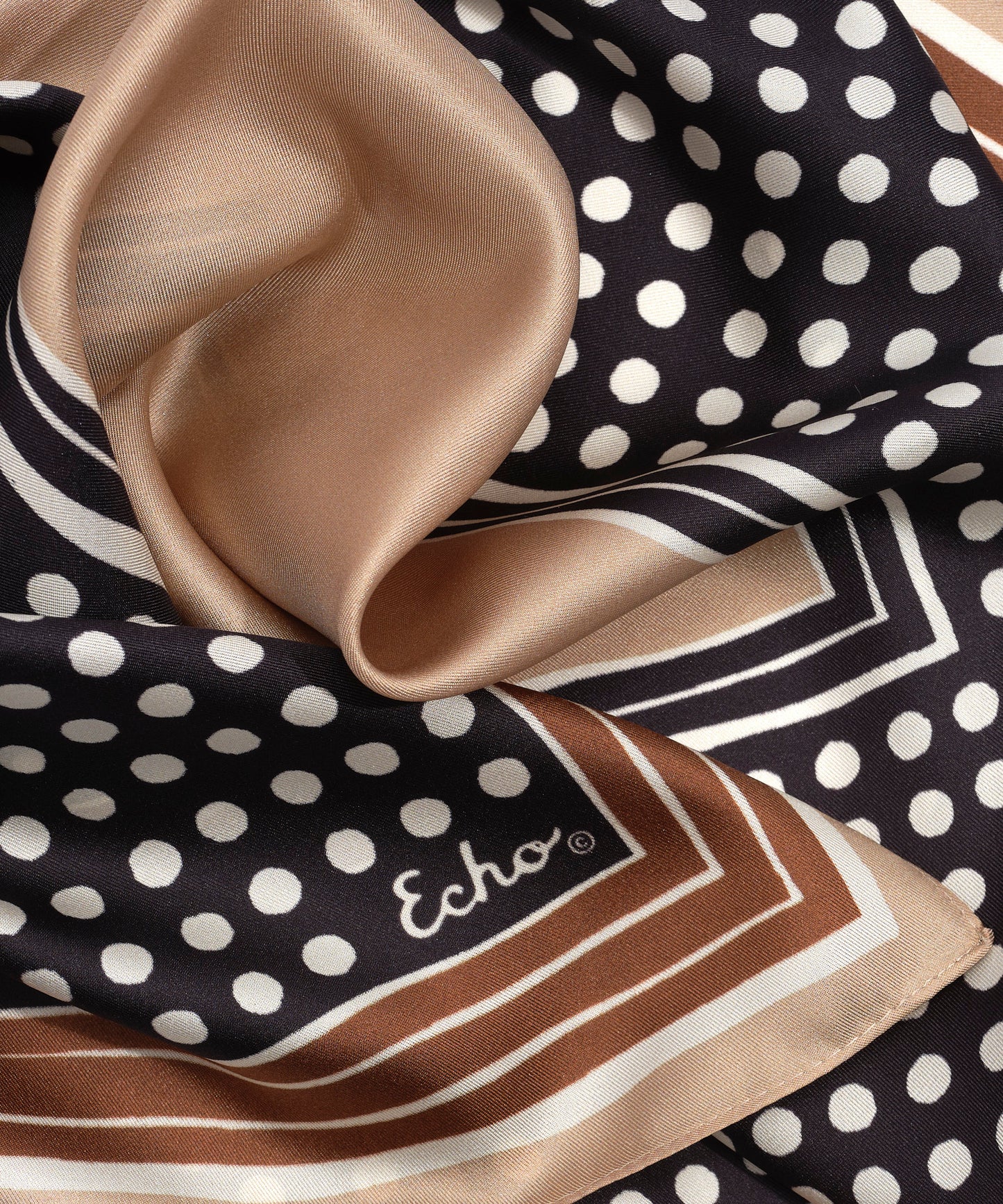 Dotty Silk Bandana in Black