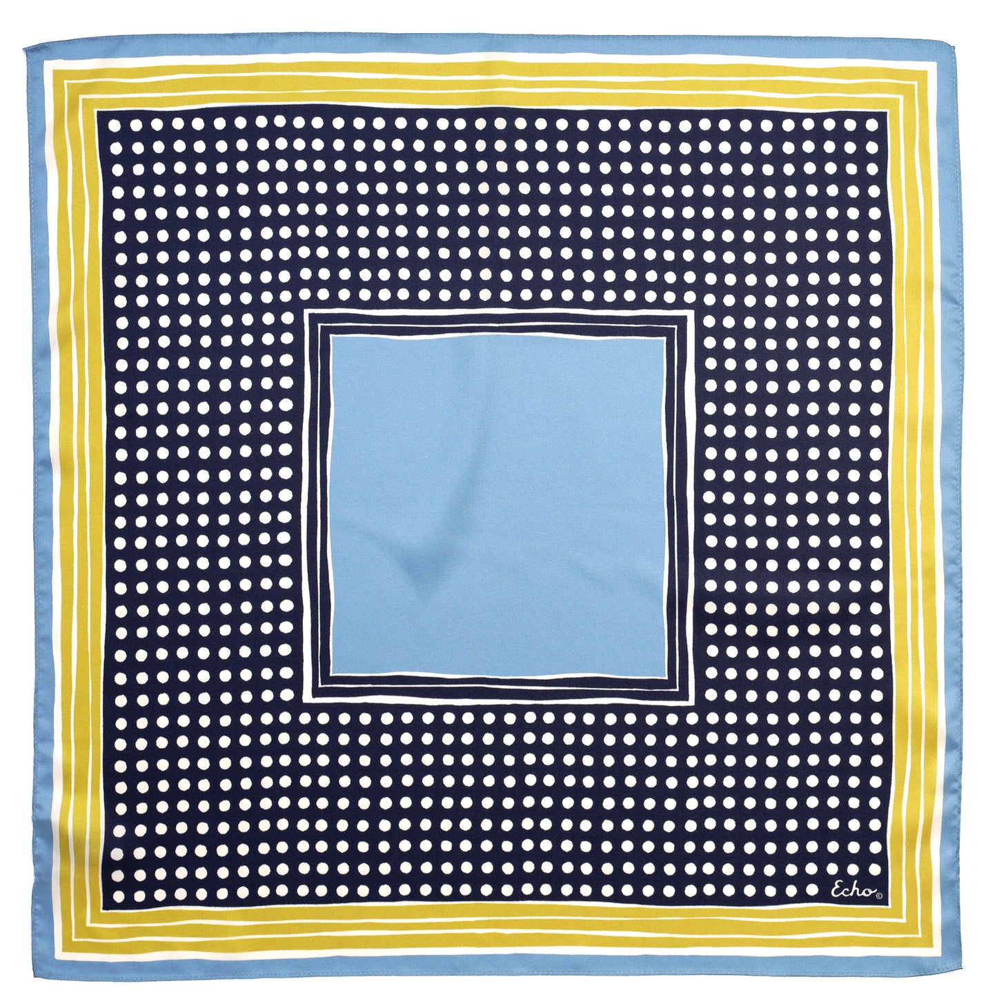 Dotty Silk Bandana in Navy