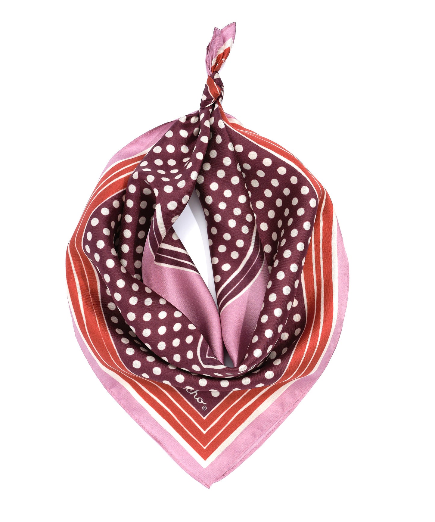 Dotty Silk Bandana in Winetasting